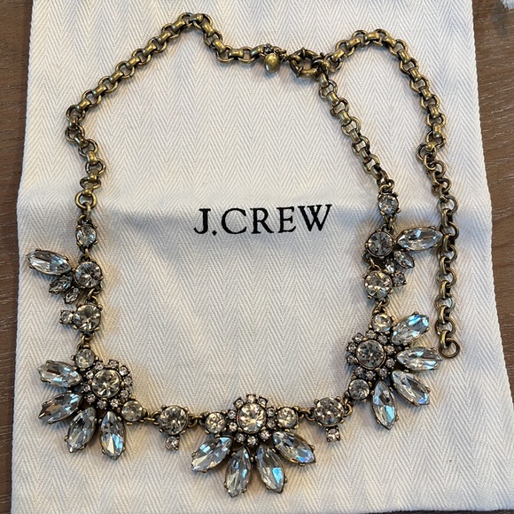 J.CREW NECKLACE CRYSTAL & GOLD - Picture 3 of 6